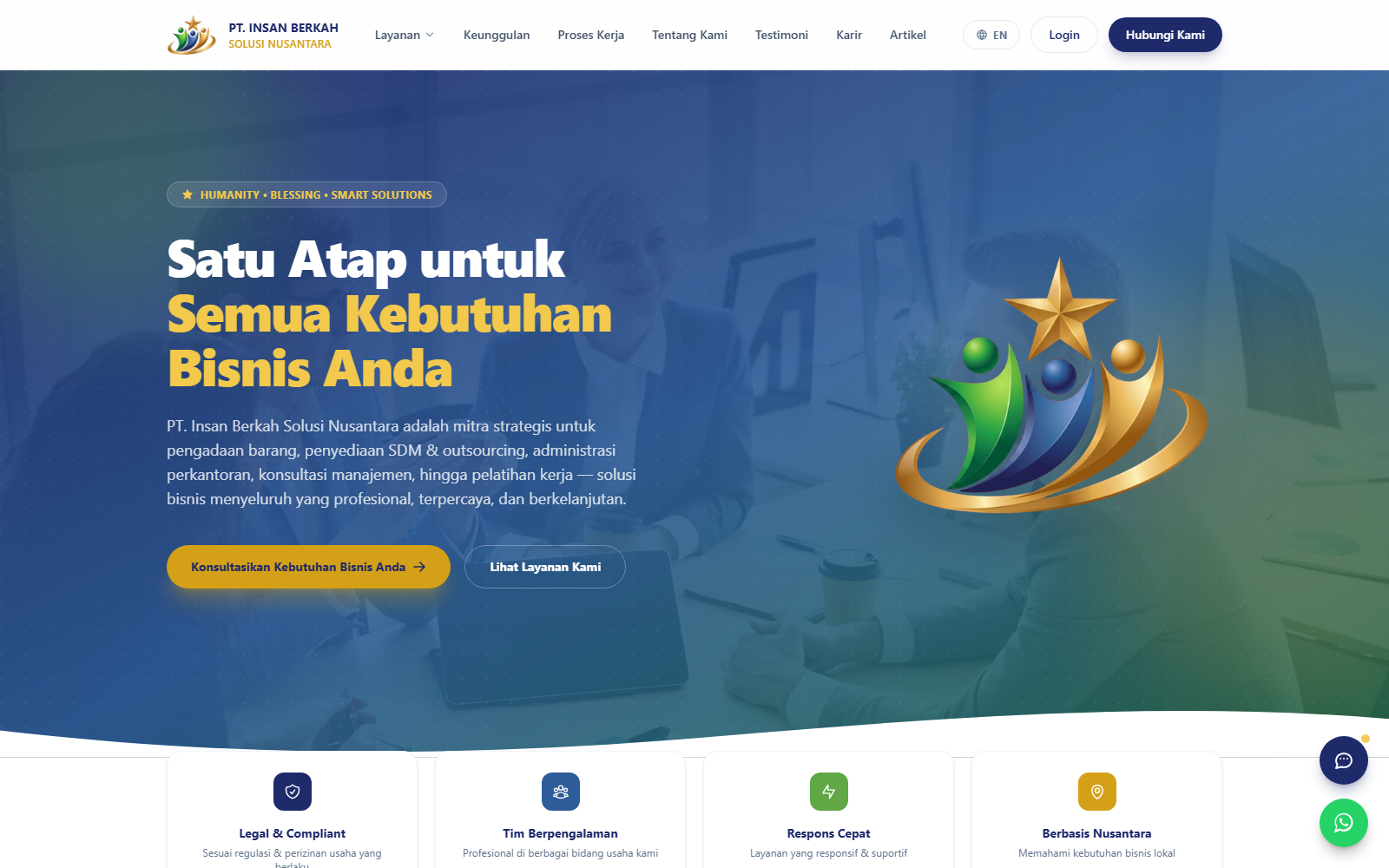 Website Corporate PT. Insan Berkah Solusi Nusantara